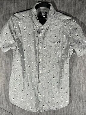 Lost Button up Shirt Small Hawaiian Hula Girl Summer